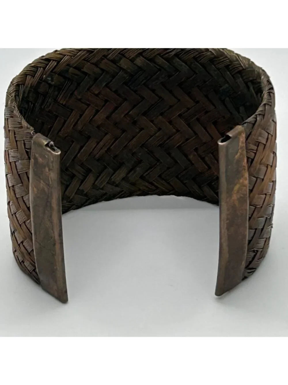 Sarah Cavender Metalworks Woven Copper-tone Cuff Bracelet Wide Design Handmade